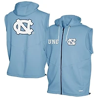 Men's Franchise Club Carolina Blue North Carolina Tar Heels Gym Fleece Full-Zip Hoodie Vest