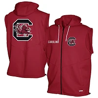 Men's Franchise Club Garnet South Carolina Gamecocks Gym Fleece Full-Zip Hoodie Vest
