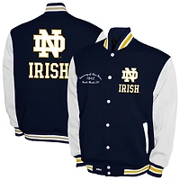 Men's Franchise Club Navy Notre Dame Fighting Irish Fleece Varsity Full-Snap Jacket