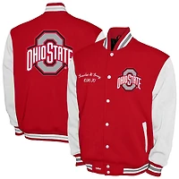 Men's Franchise Club Scarlet Ohio State Buckeyes Fleece Varsity Full-Snap Jacket