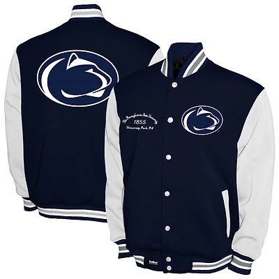 Men's Franchise Club Navy Penn State Nittany Lions Fleece Varsity Full-Snap Jacket