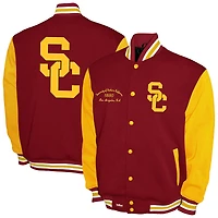Men's Franchise Club Cardinal USC Trojans Fleece Varsity Full-Snap Jacket
