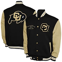 Men's Franchise Club Black Colorado Buffaloes Fleece Varsity Full-Snap Jacket