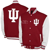 Men's Franchise Club Crimson Indiana Hoosiers Fleece Varsity Full-Snap Jacket
