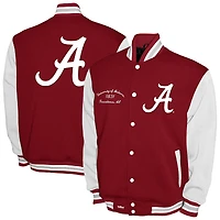 Men's Franchise Club Crimson Alabama Tide Fleece Varsity Full-Snap Jacket