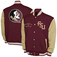 Men's Franchise Club Garnet Florida State Seminoles Fleece Varsity Full-Snap Jacket