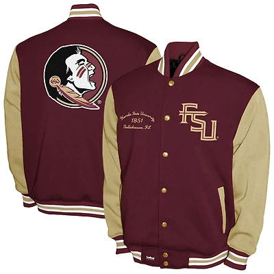 Men's Franchise Club Garnet Florida State Seminoles Fleece Varsity Full-Snap Jacket