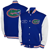 Men's Franchise Club Royal Florida Gators Fleece Varsity Full-Snap Jacket