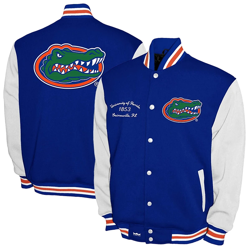 Men's Franchise Club Royal Florida Gators Fleece Varsity Full-Snap Jacket