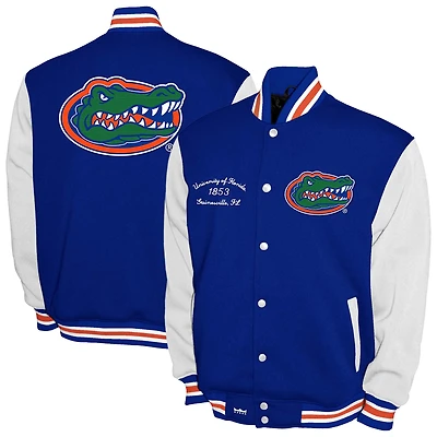 Men's Franchise Club Royal Florida Gators Fleece Varsity Full-Snap Jacket