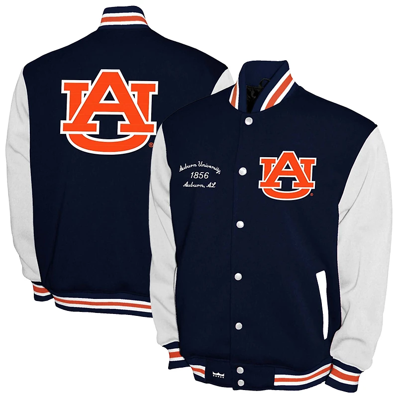 Men's Franchise Club Navy Auburn Tigers Fleece Varsity Full-Snap Jacket