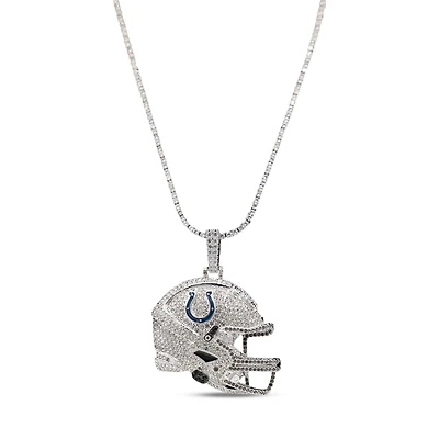 GLD Indianapolis Colts 14K White Gold Logo Pendant & 20" Tennis Chain