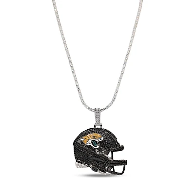 The GLD Shop Jacksonville Jaguars 14K White Gold Logo Pendant & 20" Tennis Chain