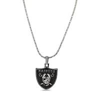 The GLD Shop Las Vegas Raiders 14K White Gold Logo Pendant & 20" Tennis Chain
