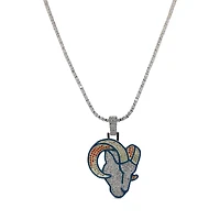 The GLD Shop Los Angeles Rams 14K White Gold Logo Pendant & 20" Tennis Chain
