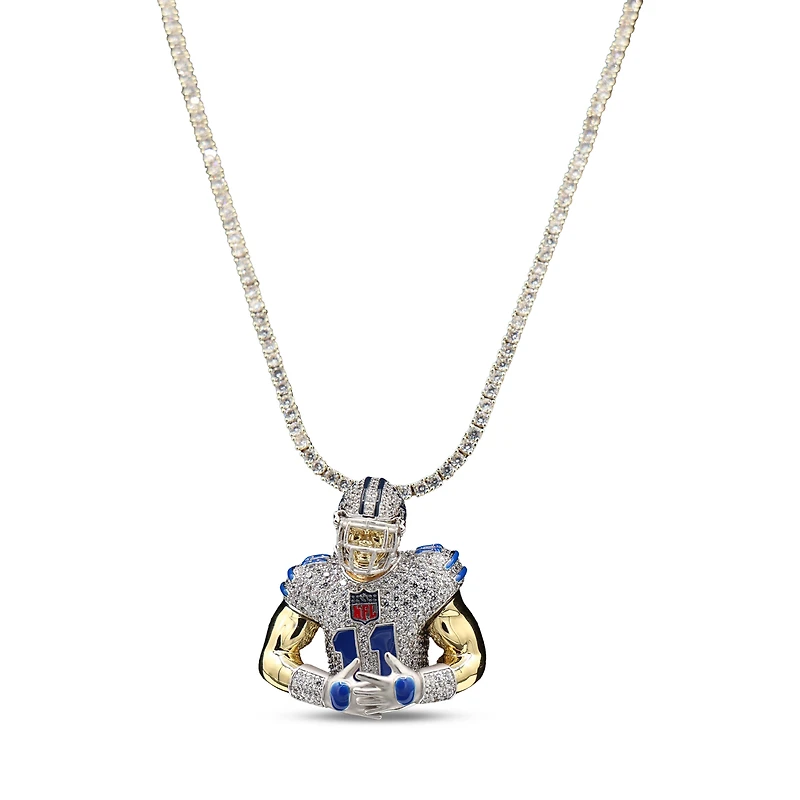 The GLD Shop Dallas Cowboys 18K Yellow Gold Logo Pendant & 20" Tennis Chain