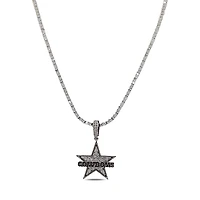 The GLD Shop Dallas Cowboys 14K White Gold Logo Pendant & 20" Tennis Chain