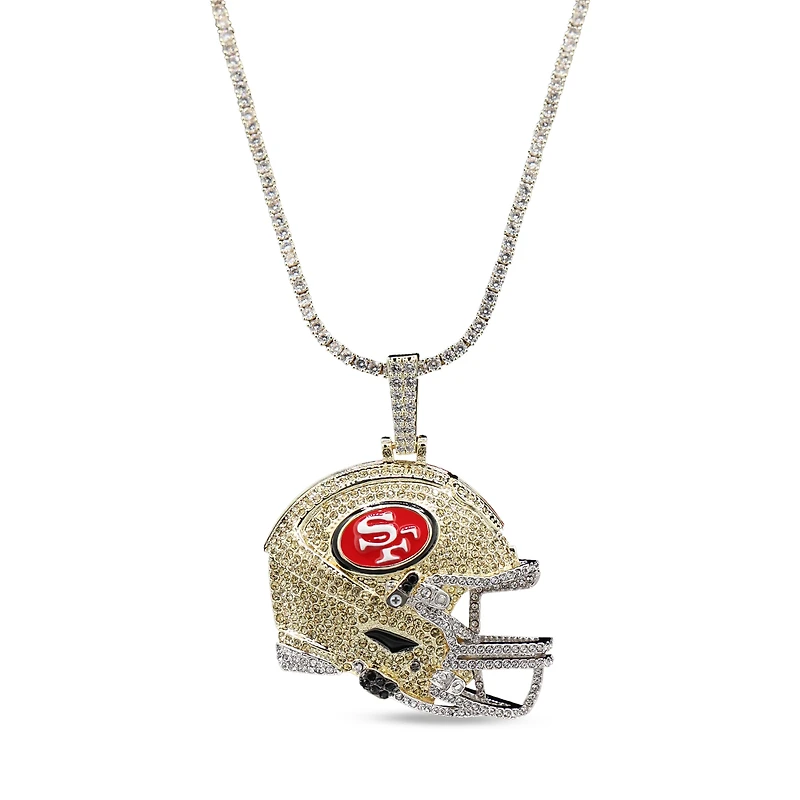The GLD Shop San Francisco 49ers 18K Yellow Gold Logo Pendant & 20" Tennis Chain