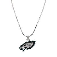 The GLD Shop Philadelphia Eagles 14K White Gold Logo Pendant & 20" Tennis Chain