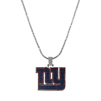 The GLD Shop New York Giants 14K White Gold Logo Pendant & 20" Tennis Chain