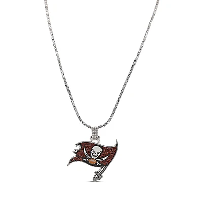 GLD Tampa Bay Buccaneers 14K White Gold Logo Pendant & 20" Tennis Chain