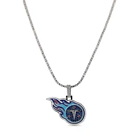 The GLD Shop Tennessee Titans 14K White Gold Logo Pendant & 20" Tennis Chain