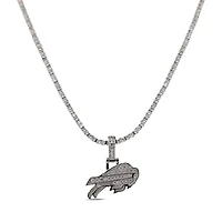 The GLD Shop Buffalo Bills 14K White Gold Logo Pendant & 20" Tennis Chain