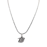 The GLD Shop Baltimore Ravens 14K White Gold Logo Pendant & 20" Tennis Chain