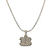 The GLD Shop Cincinnati Bengals 18K Yellow Gold Logo Pendant & 20" Tennis Chain