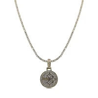 The GLD Shop Pittsburgh Steelers 18K Yellow Gold Logo Pendant & 20" Tennis Chain