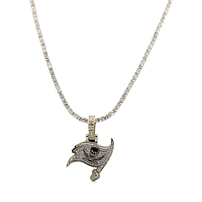 The GLD Shop Tampa Bay Buccaneers 18K Yellow Gold Logo Pendant & 20" Tennis Chain