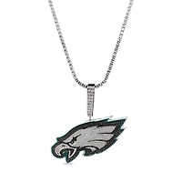 GLD Philadelphia Eagles 14K White Gold Logo Pendant & 20" Tennis Chain