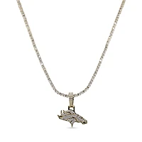 The GLD Shop Denver Broncos 18K Yellow Gold Logo Pendant & 20" Tennis Chain