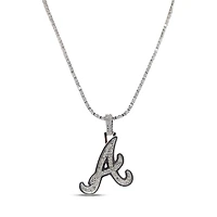 The GLD Shop Atlanta Braves 14K White Gold Logo Pendant & 20" Tennis Chain