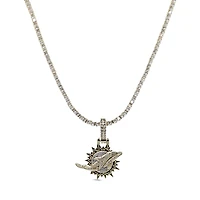 The GLD Shop Miami Dolphins 18K Yellow Gold Logo Pendant & 20" Tennis Chain