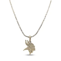 The GLD Shop Minnesota Vikings 18K Yellow Gold Logo Pendant & 20" Tennis Chain