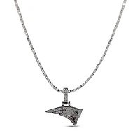 GLD New England Patriots 14K White Gold Logo Pendant & 20" Tennis Chain