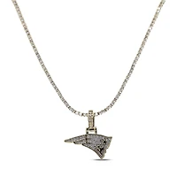 The GLD Shop New England Patriots 18K Yellow Gold Logo Pendant & 20" Tennis Chain