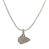 GLD Kansas City Chiefs 18K Yellow Gold Logo Pendant & 20" Tennis Chain