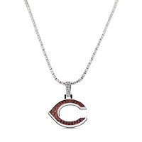 The GLD Shop Cincinnati Reds 14K White Gold Logo Pendant & 20" Tennis Chain