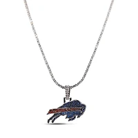 The GLD Shop Buffalo Bills 14K White Gold Logo Pendant & 20" Tennis Chain