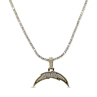 The GLD Shop Los Angeles Chargers 18K Yellow Gold Logo Pendant & 20" Tennis Chain