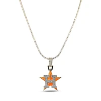 The GLD Shop Houston Astros 18K Yellow Gold Logo Pendant & 20" Tennis Chain