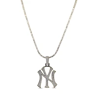 The GLD Shop New York Yankees 18K Yellow Gold Logo Pendant & 20" Tennis Chain