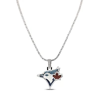 The GLD Shop Toronto Blue Jays 14K White Gold Logo Pendant & 20" Tennis Chain