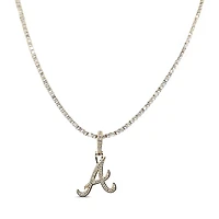 The GLD Shop Atlanta Braves 18K Yellow Gold Logo Pendant & 20" Tennis Chain