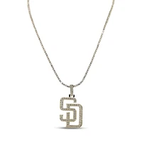 The GLD Shop San Diego Padres 18K Yellow Gold Logo Pendant & 20" Tennis Chain