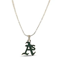 The GLD Shop Athletics 18K Yellow Gold Logo Pendant & 20" Tennis Chain