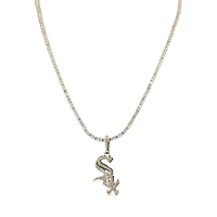 The GLD Shop Chicago White Sox 18K Yellow Gold Logo Pendant & 20" Tennis Chain