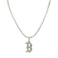 The GLD Shop Boston Red Sox 18K Yellow Gold Logo Pendant & 20" Tennis Chain
